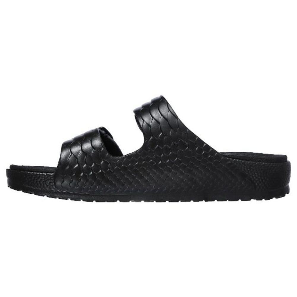 Skechers Women's Black Double Strap Slide Sandals - Picture 3 of 10
